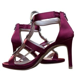 Kelly & Katie Satin Strappy Heels - Magenta